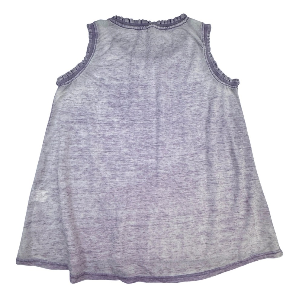 Jane and Delancey Tank Top Womens Small Purple Ruffle Trim Sleeveless Burnout - Picture 2 of 12
